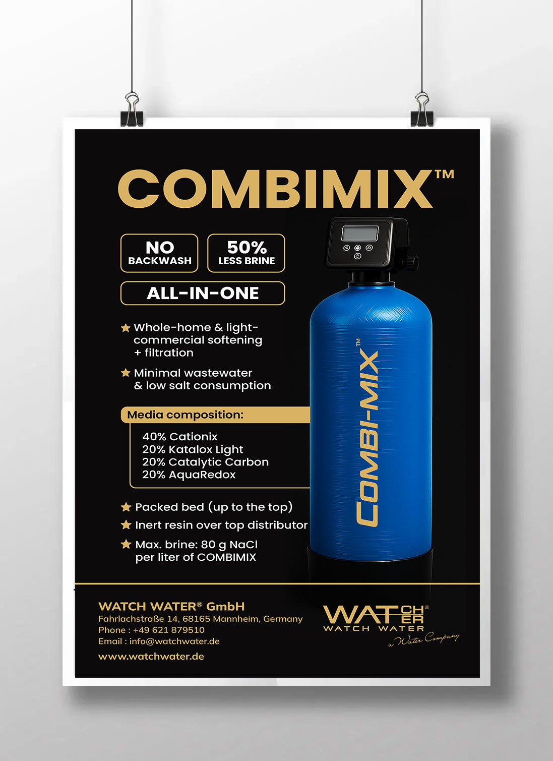 COMBIMIX™ – All-in-One Water Softener & Filtration System