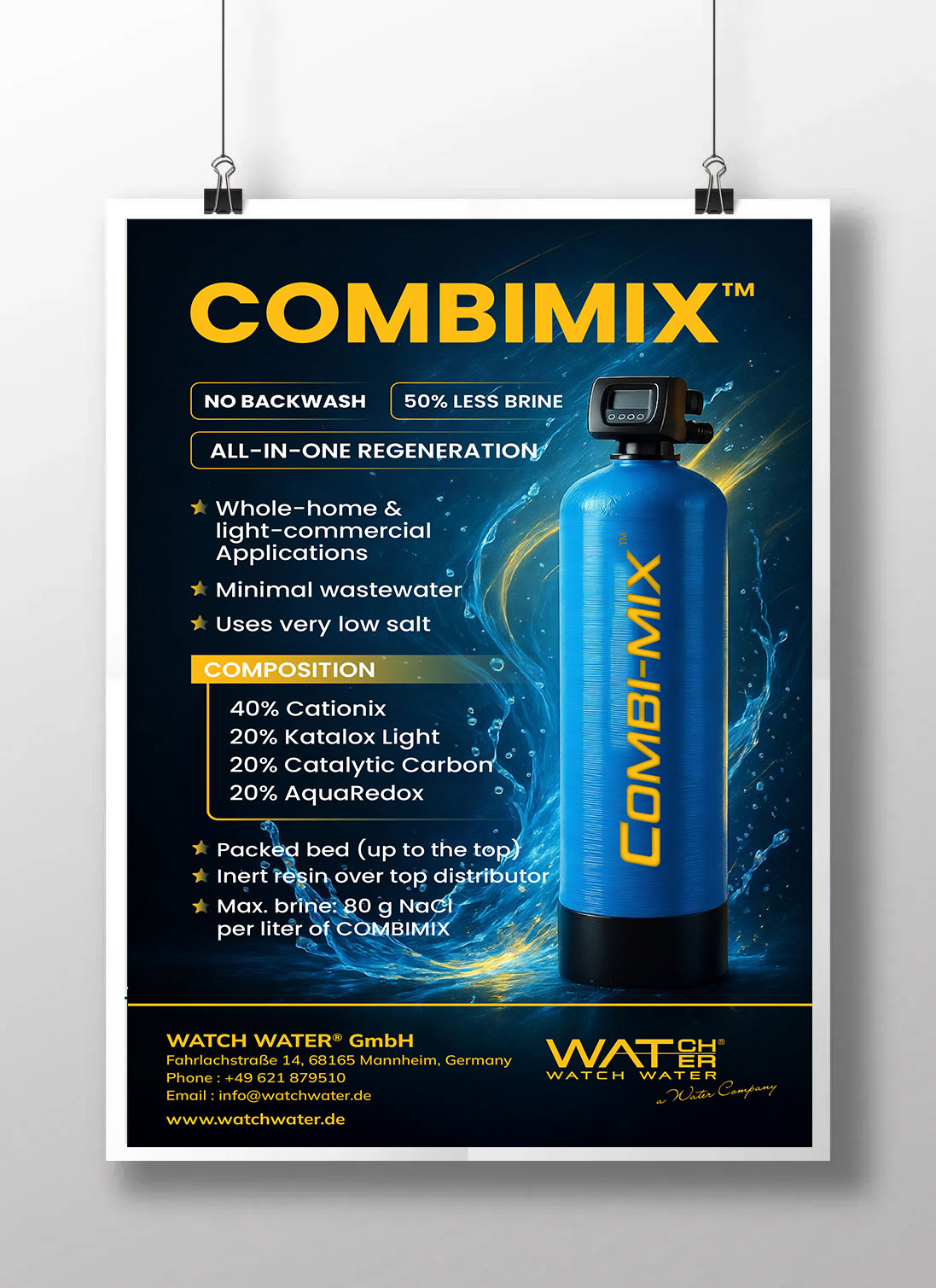 COMBIMIX™ Water Filter – No Backwash, Low Brine, High Efficiency
